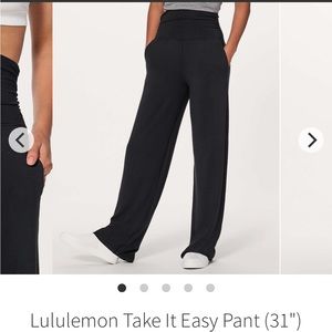 NWOT Lululemon take it easy pants